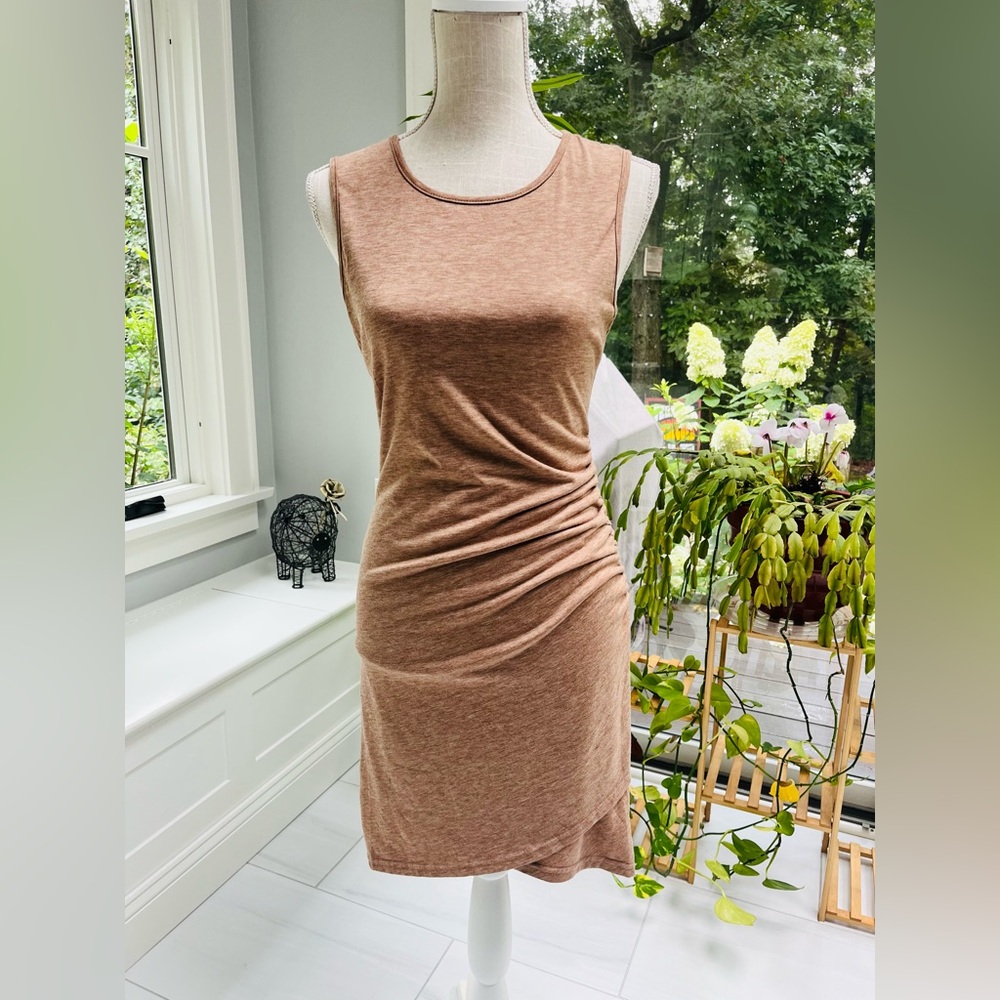 100% cotton scoop neck knit dress